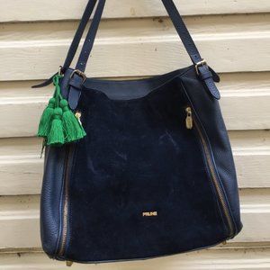 Prune Blue Leather Bag